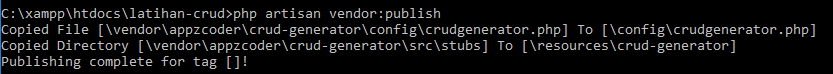 vendor publish laravel